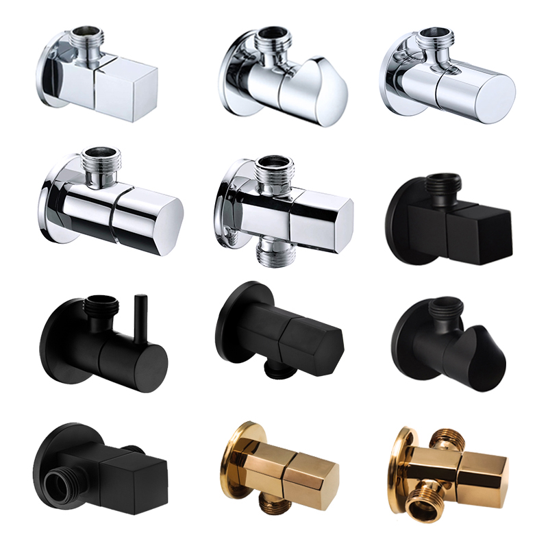 Toilet Fill Valve - Robinet d'angle en laiton chromé noir